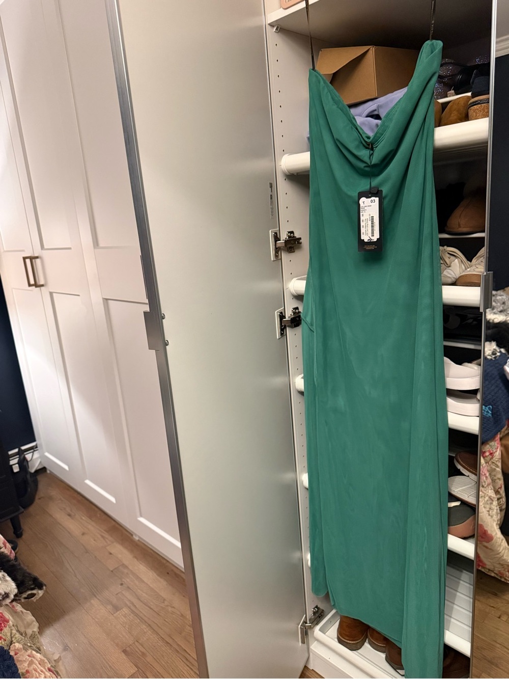 Vix Emerald Green Cowl Neck Maxi Dress